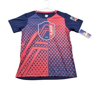 St Louis City SC Shirt Boys Medium Blue MLS Soccer Short Sleeve Graphic Tee